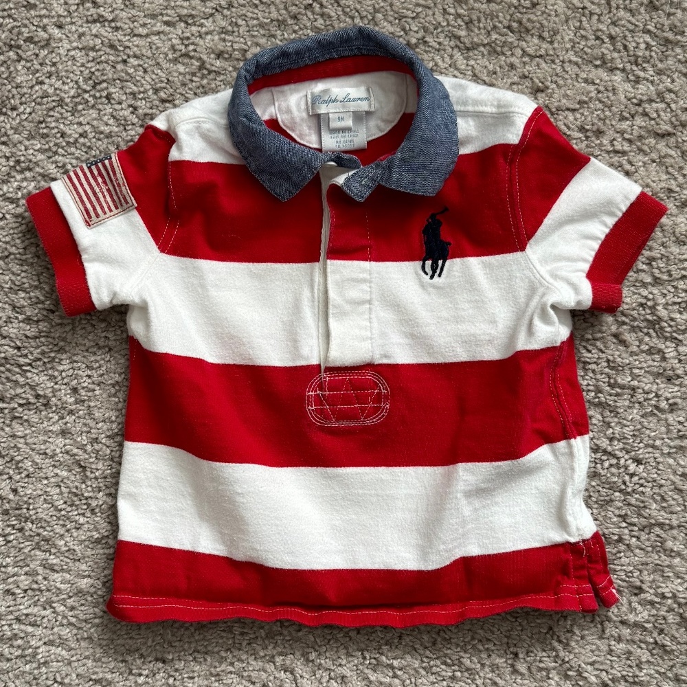 Polo Short Sleeve Rugby Shirt, SIZE 9 mos